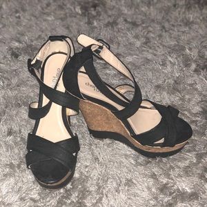 Charlotte Russe Strappy Platform Wedge Sandals